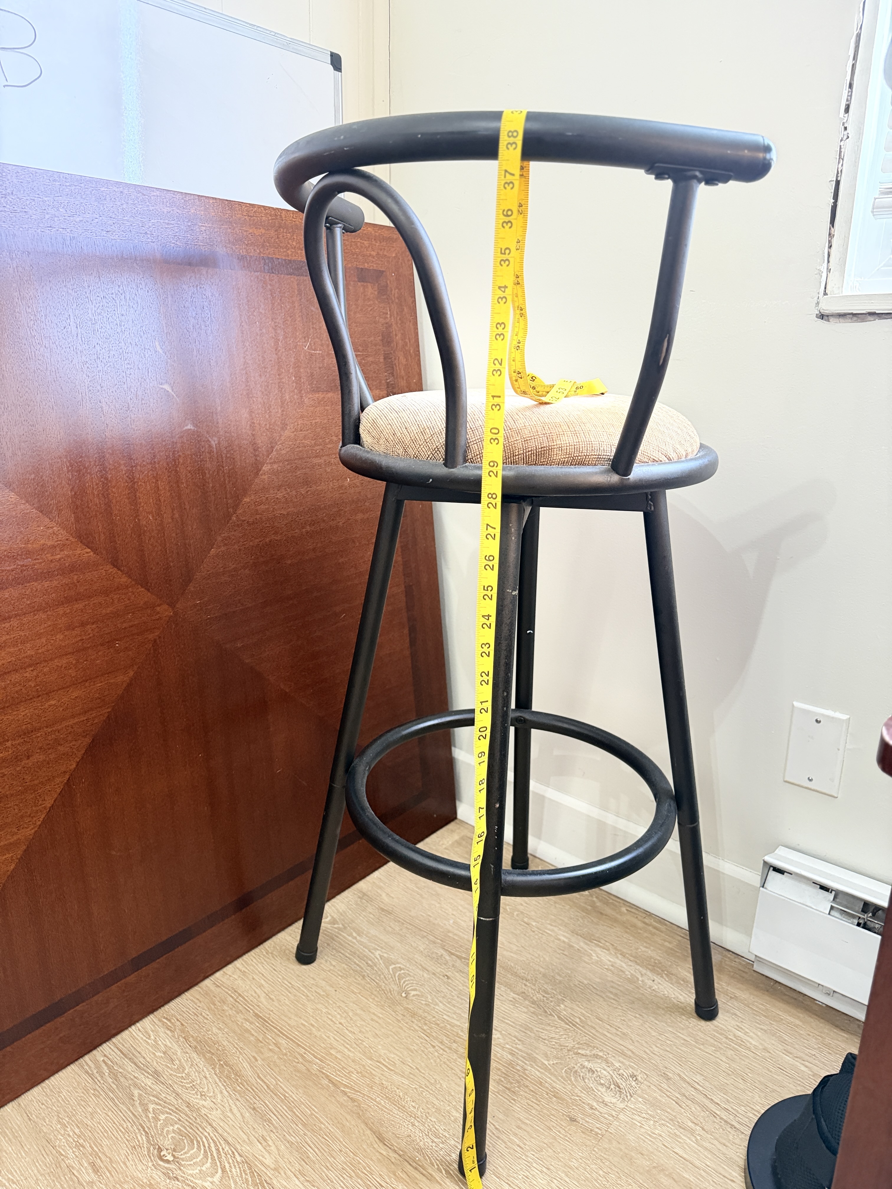 360 Swivel Bar Stool w/ Back & Cushioned Seat – Counter Height Bistro Chair