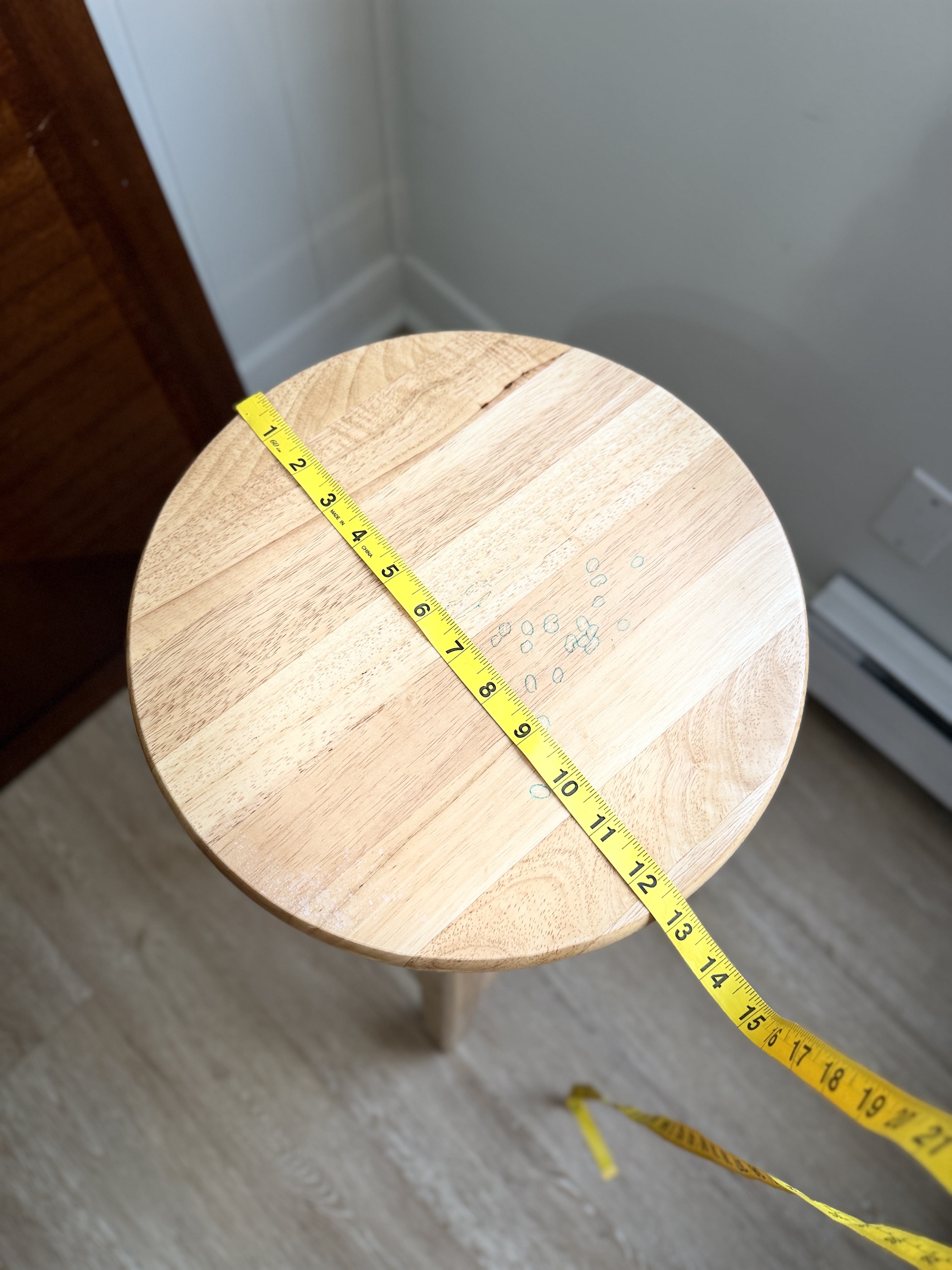 Natural Round Top Wood Bar Stool