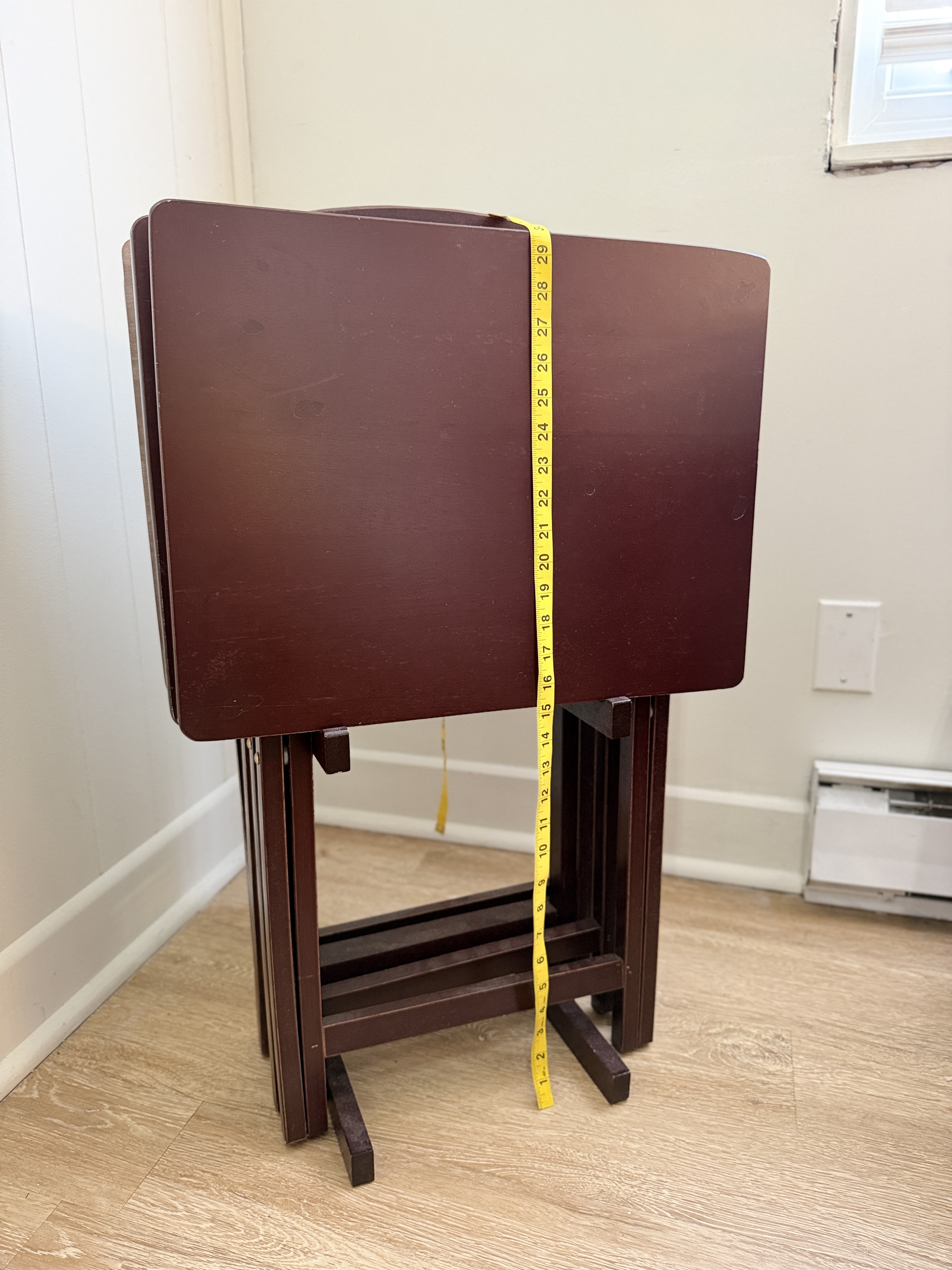 Set of 4 Folding Dinner Tables with storage stand