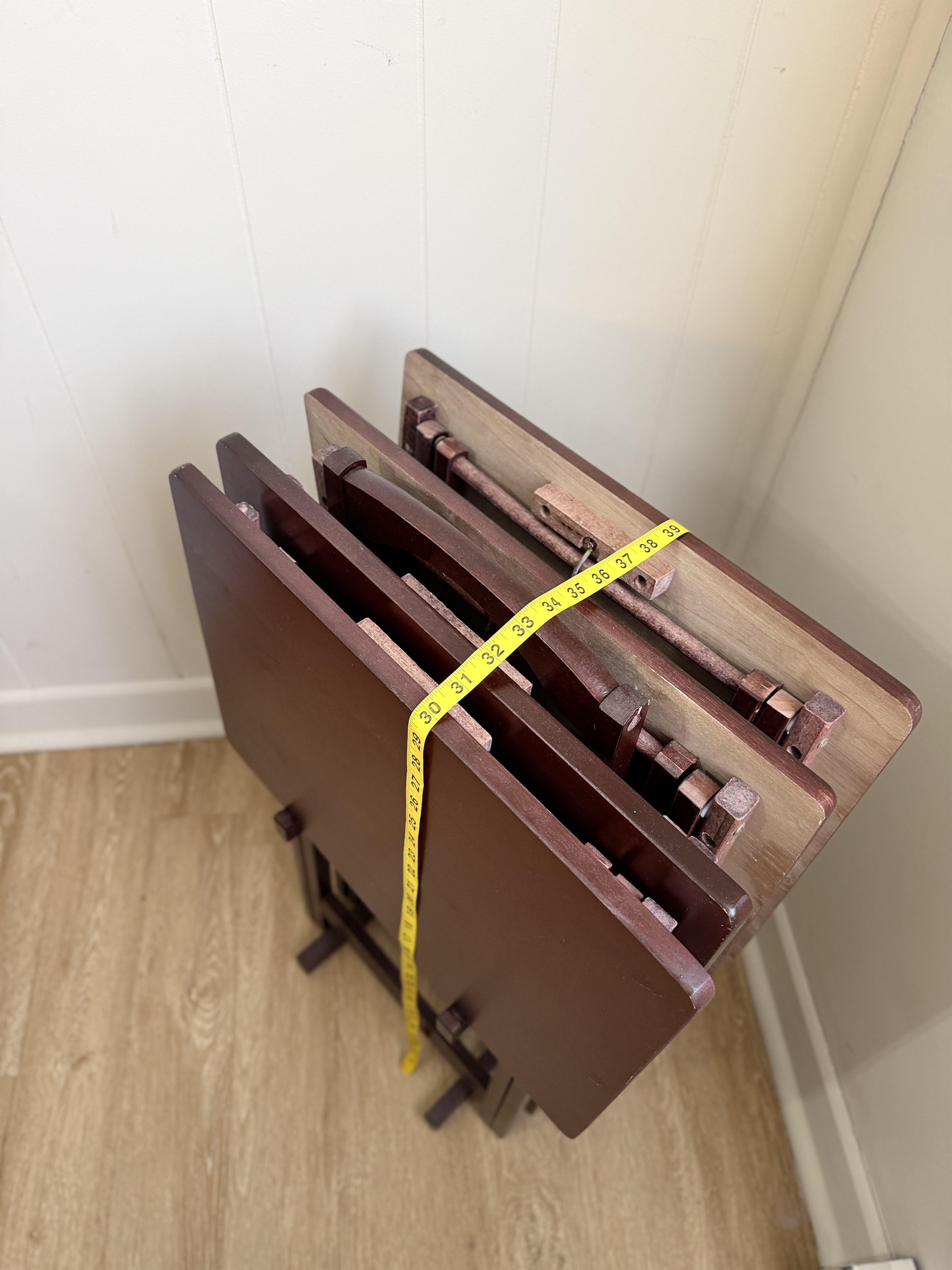 Set of 4 Folding Dinner Tables with storage stand