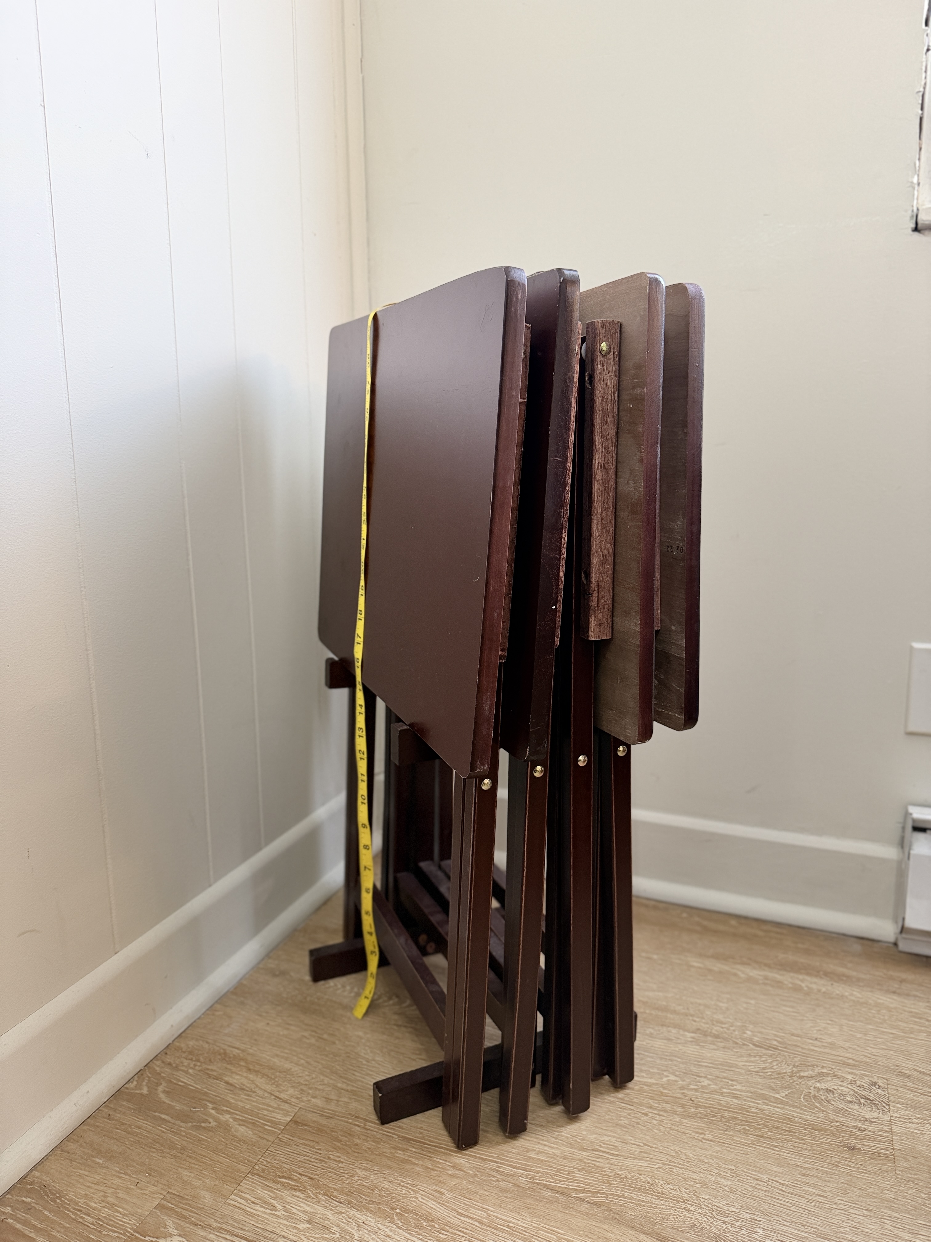 Set of 4 Folding Dinner Tables with storage stand