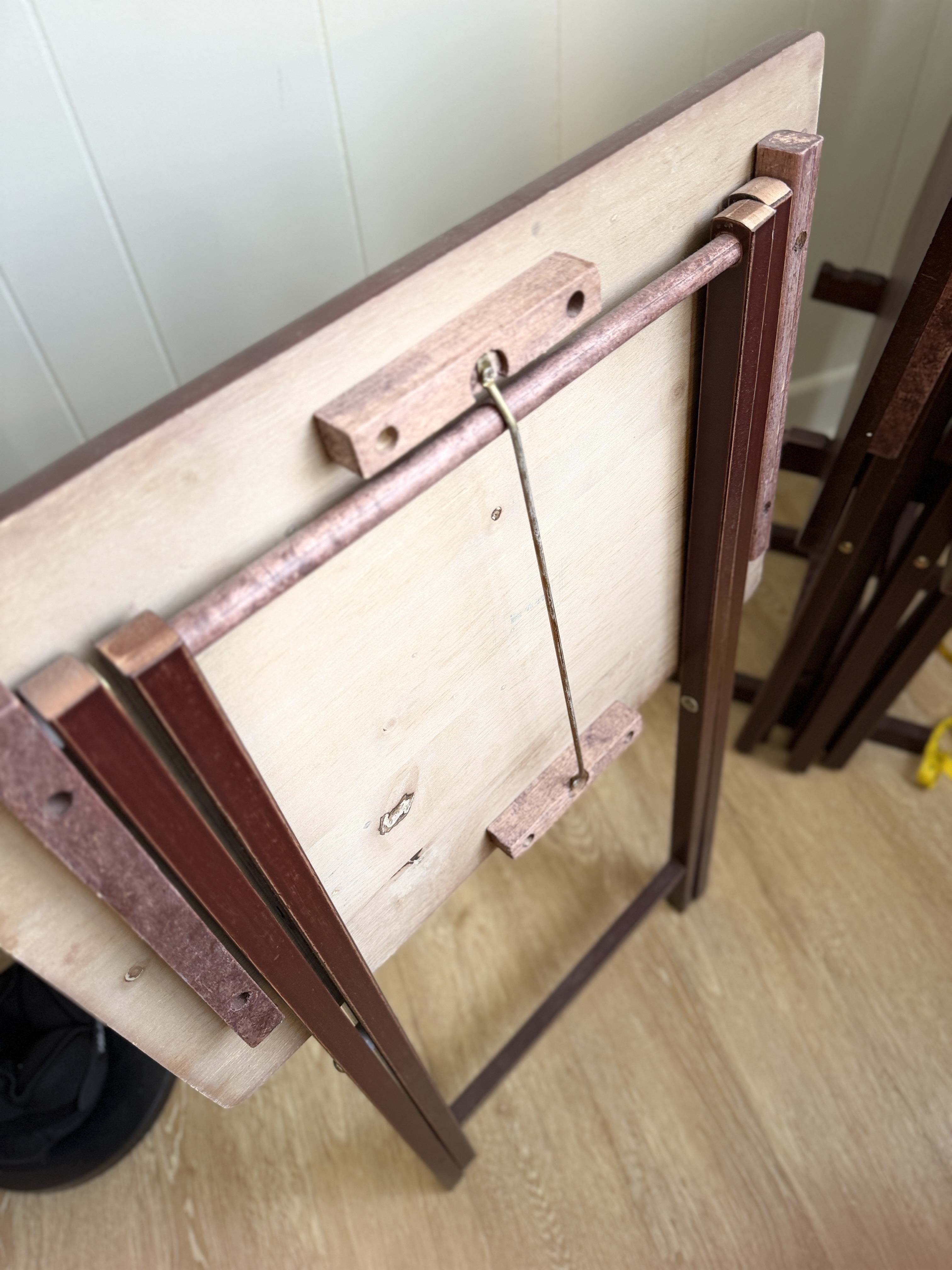 Set of 4 Folding Dinner Tables with storage stand