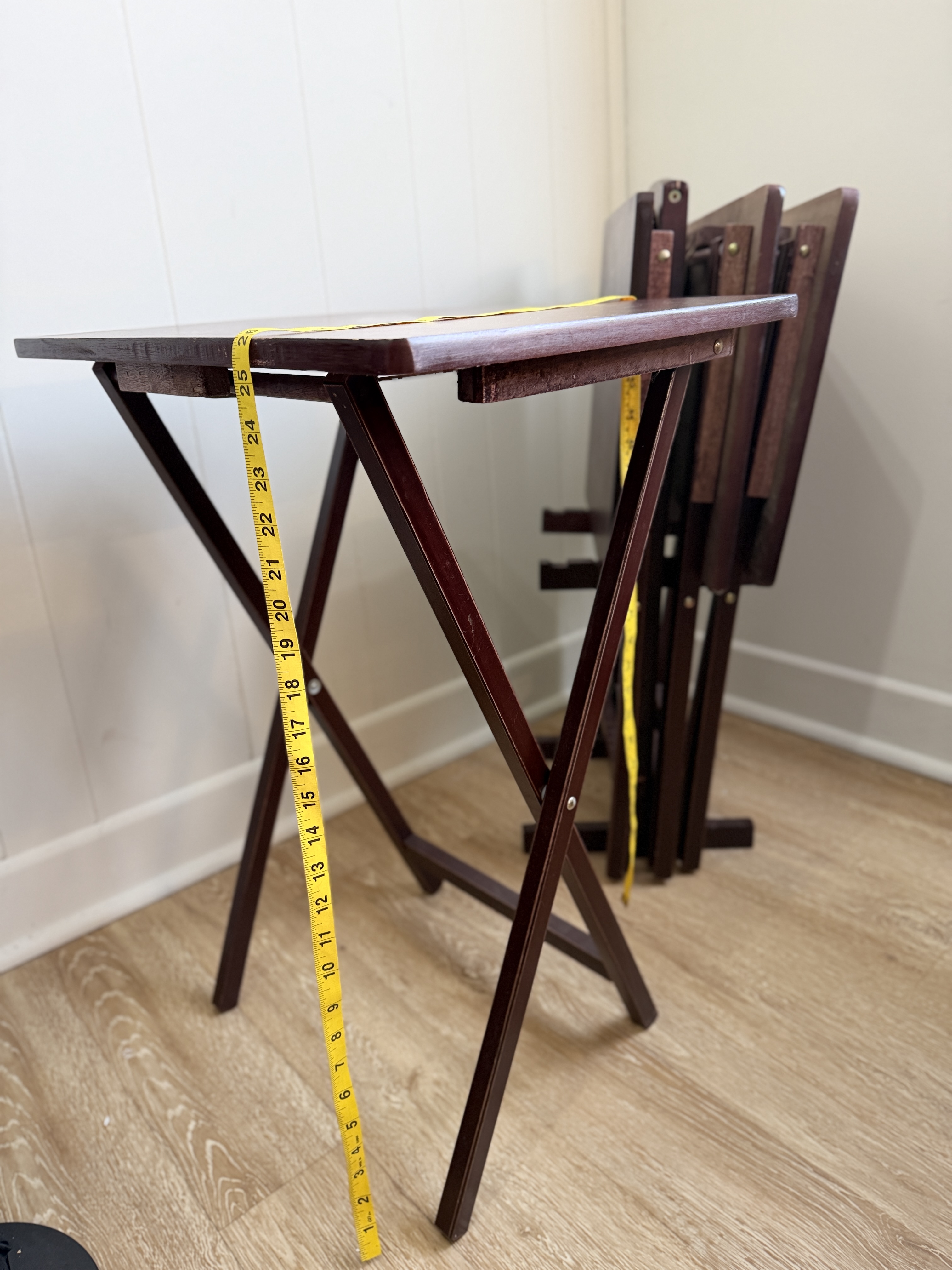 Set of 4 Folding Dinner Tables with storage stand