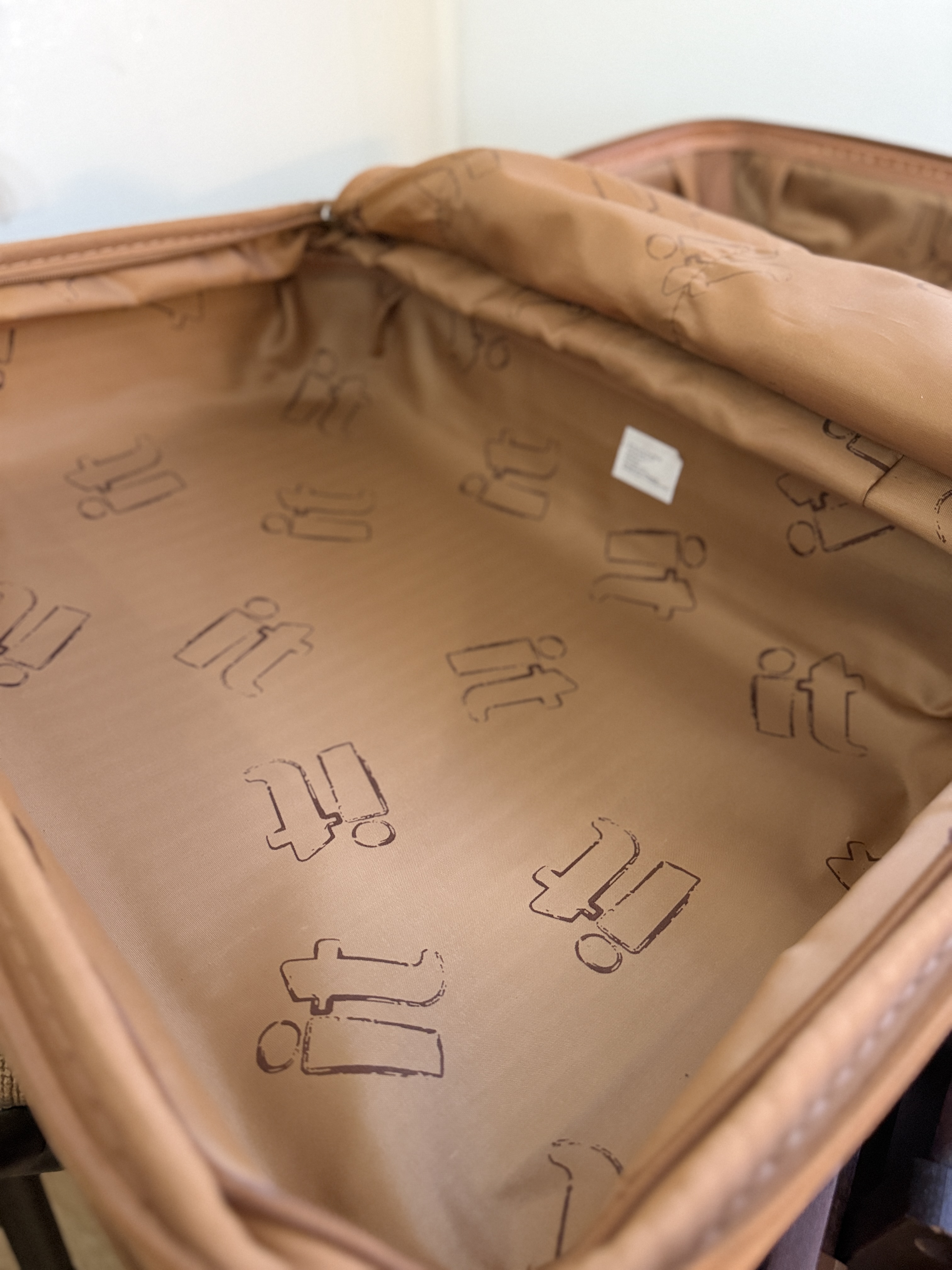 it Hard Shell Carry-On Suitcase – Spinner Wheels, Blue & Tan Travel Luggage