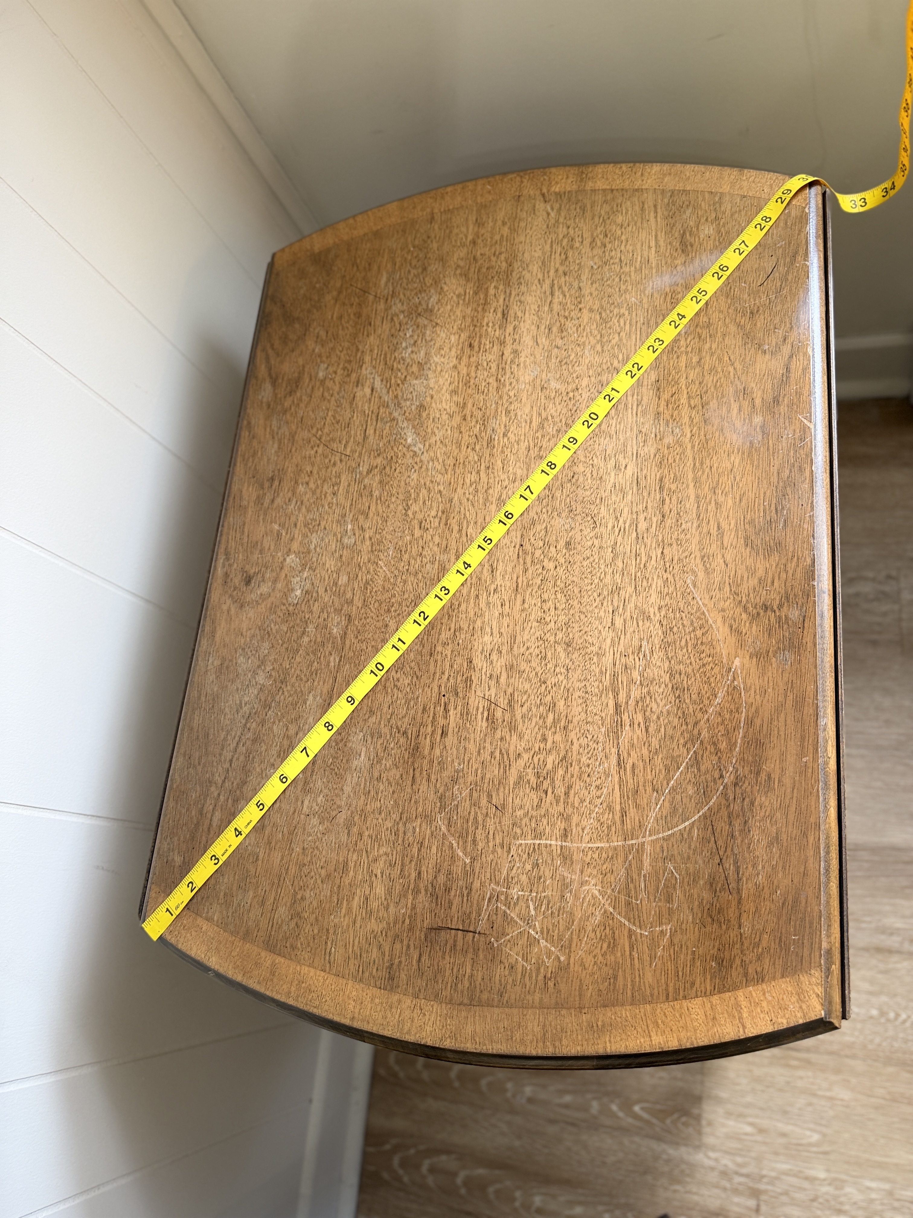 Vintage Pembroke Drop-Leaf Table w/ Drawer – Mahogany Side Table on Casters