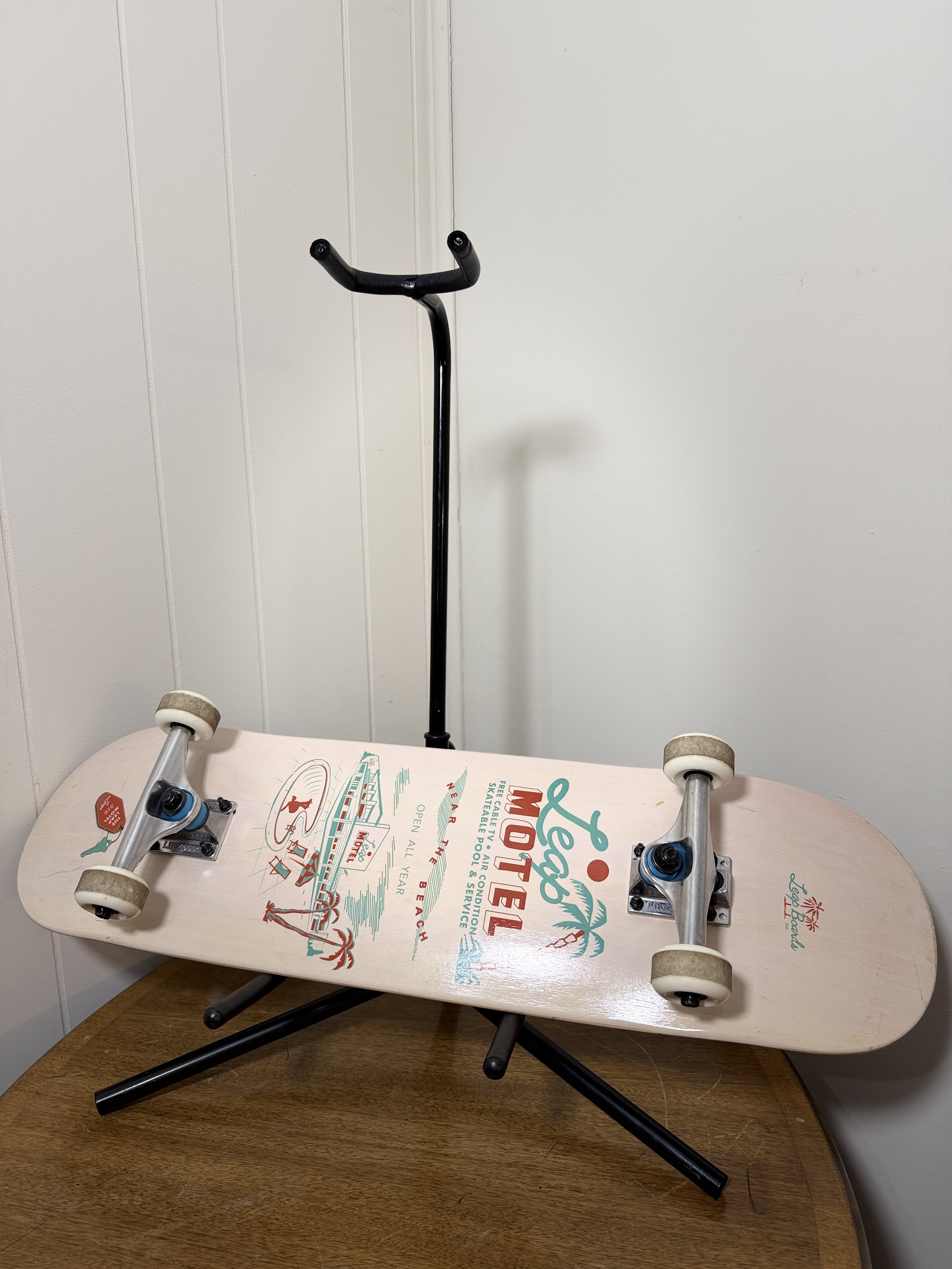 Leap Full Skateboard - “Leap Motel” Retro Beach Graphic