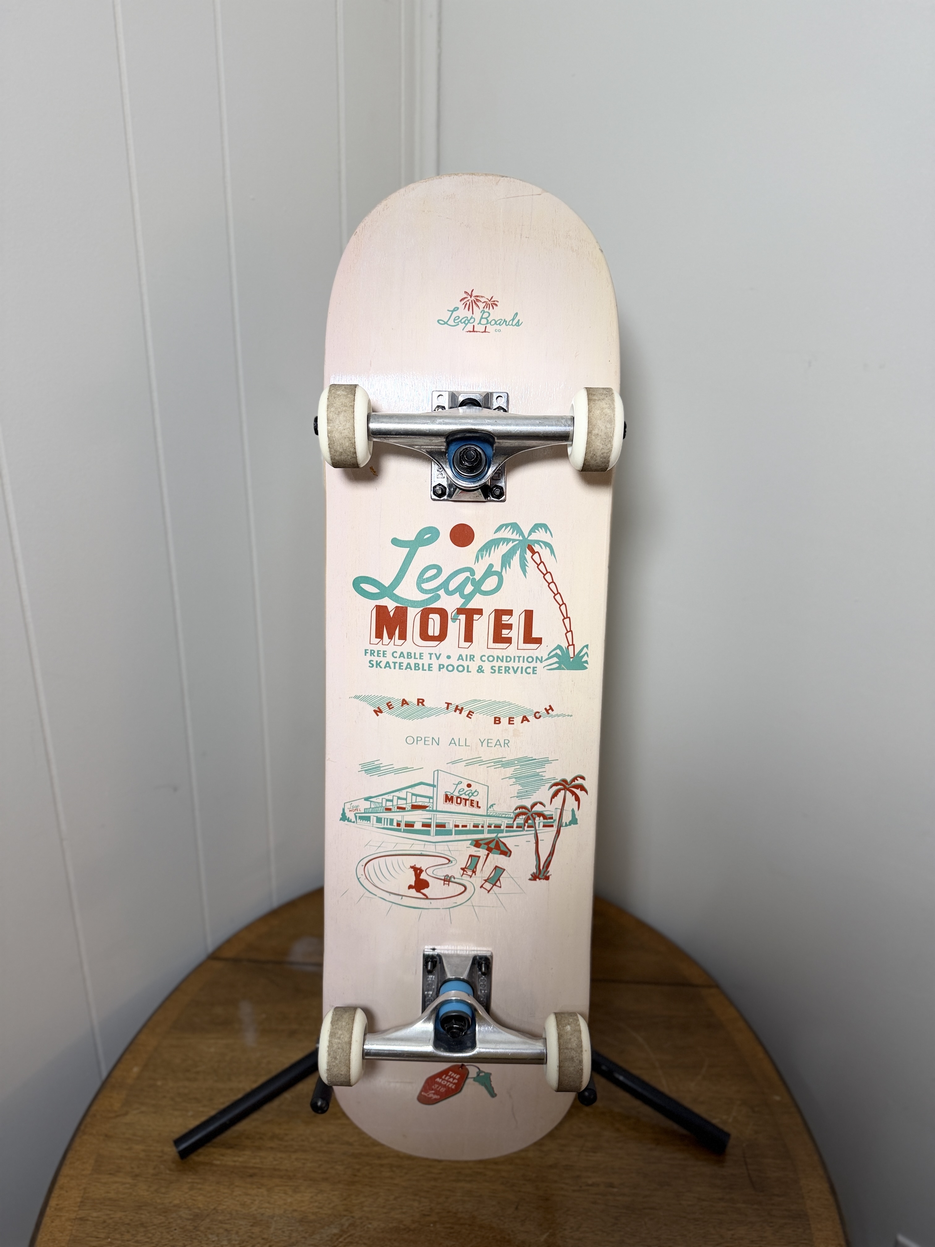 Leap Full Skateboard - “Leap Motel” Retro Beach Graphic