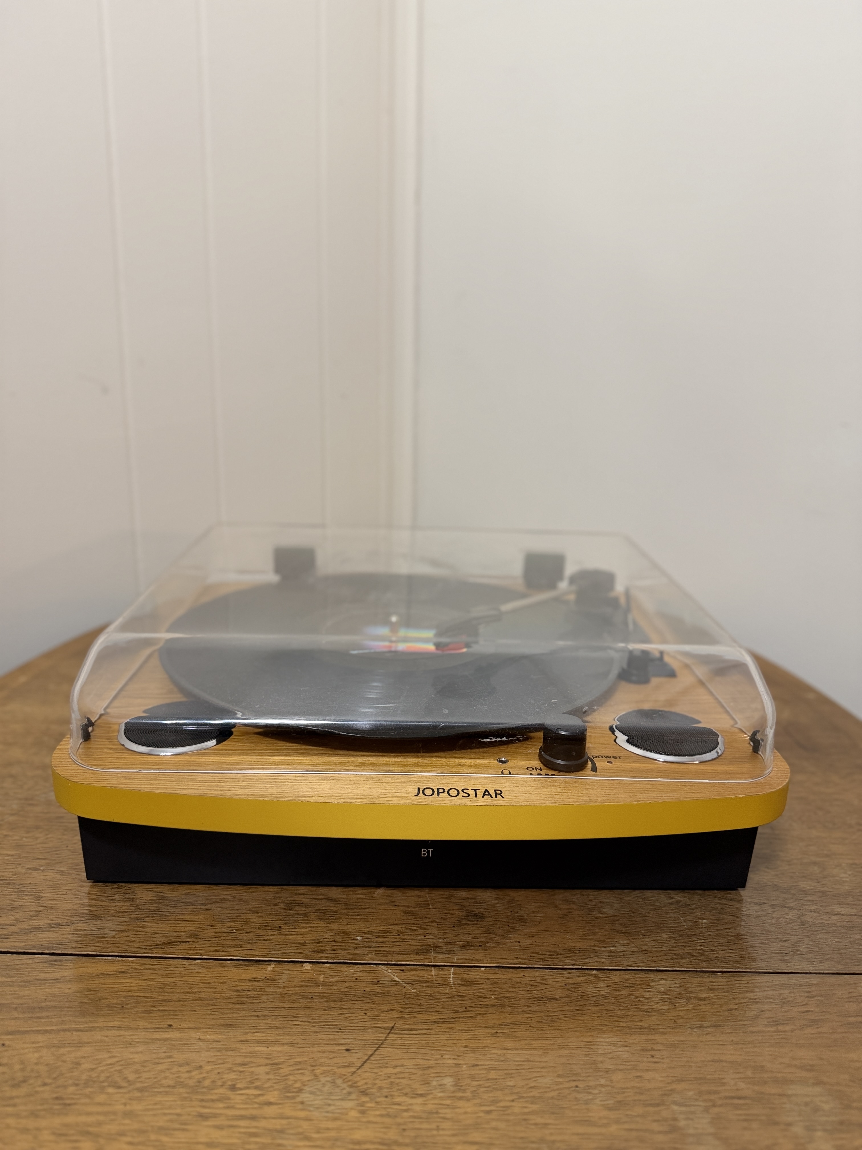 Bluetooth Record Player Turntable – Jopostar w/ Speakers & Dust Cover