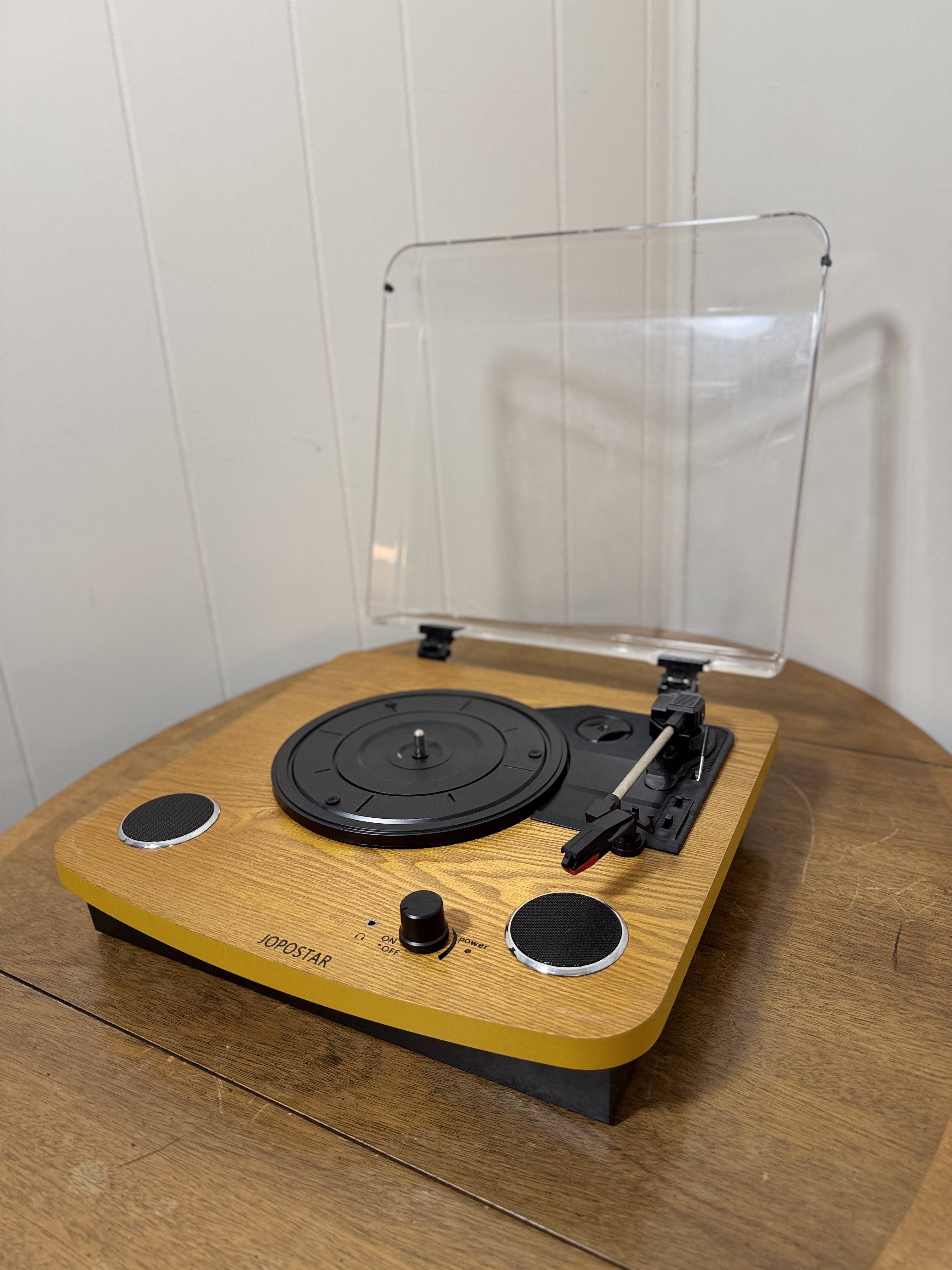 Bluetooth Record Player Turntable – Jopostar w/ Speakers & Dust Cover