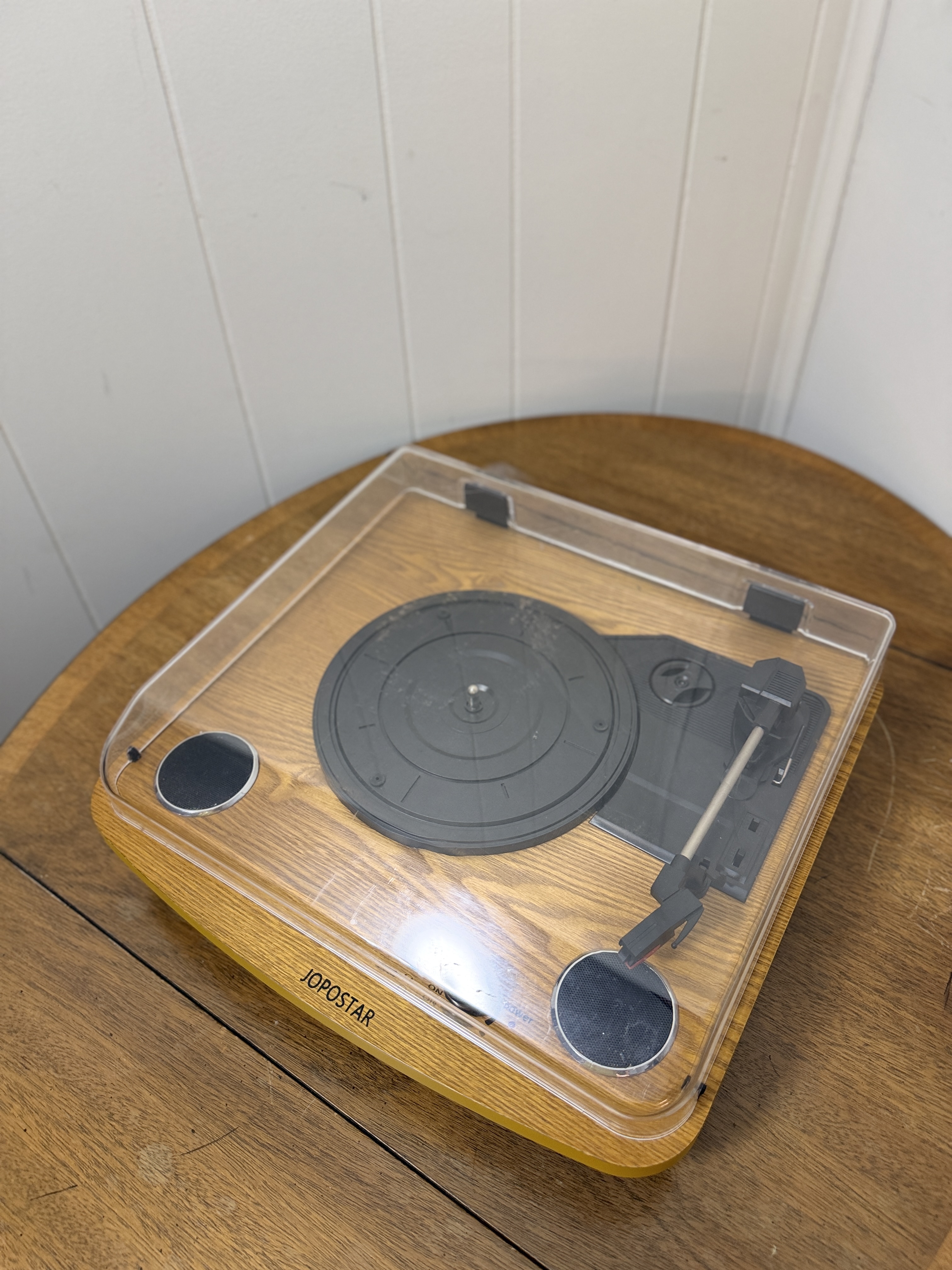 Bluetooth Record Player Turntable – Jopostar w/ Speakers & Dust Cover