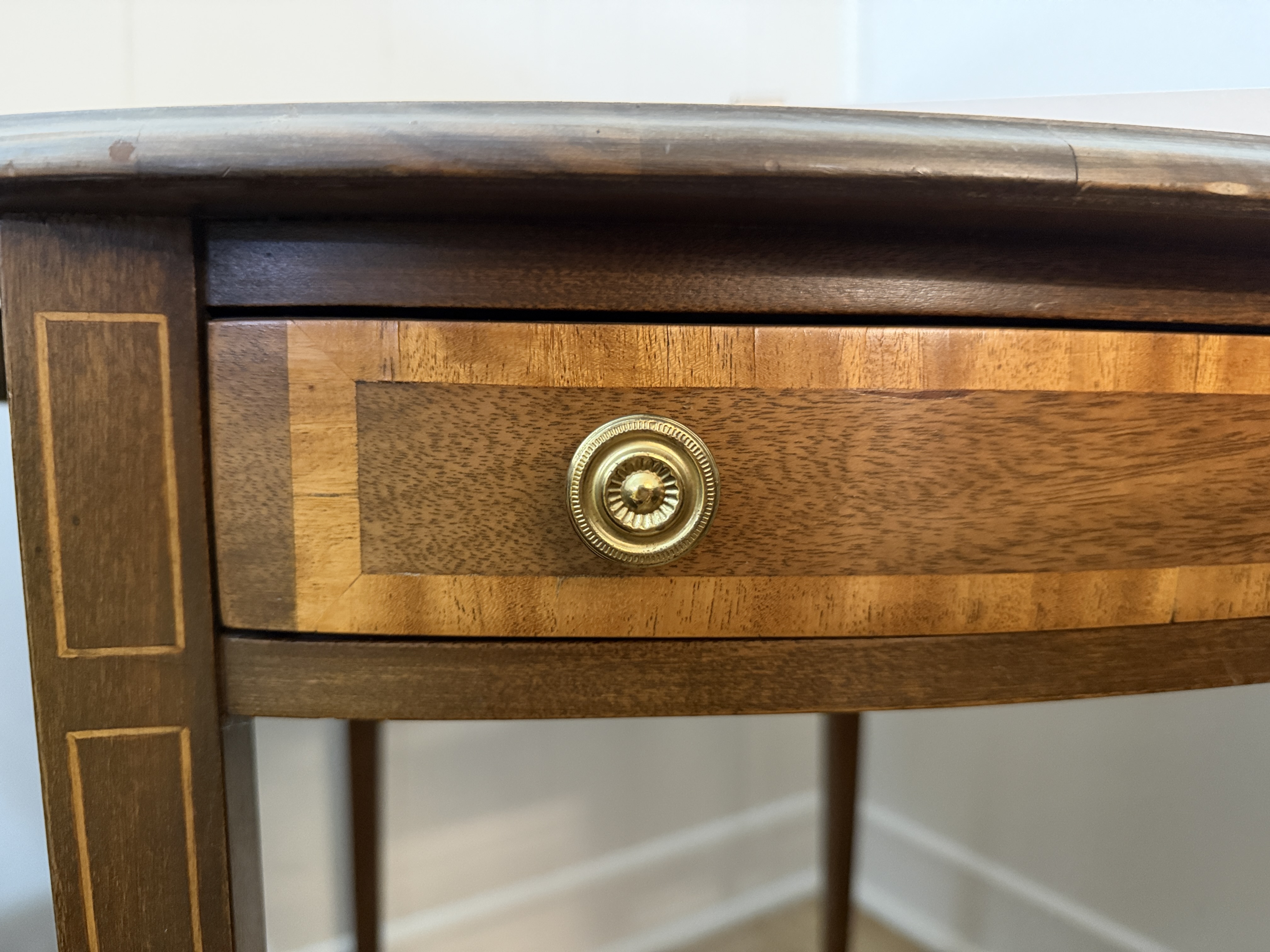 Vintage Pembroke Drop-Leaf Table w/ Drawer – Mahogany Side Table on Casters