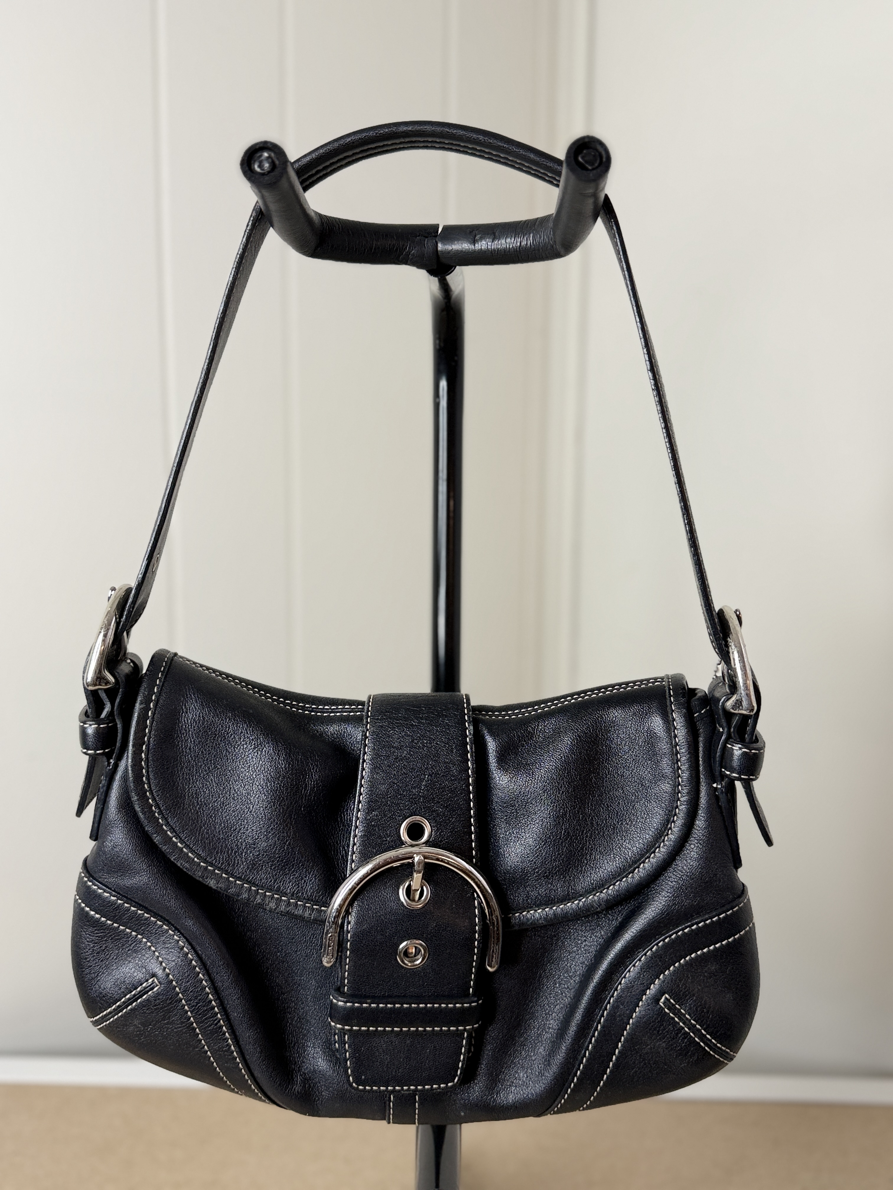 Coach Vintage Small Soho Black Leather Shoulder Bag