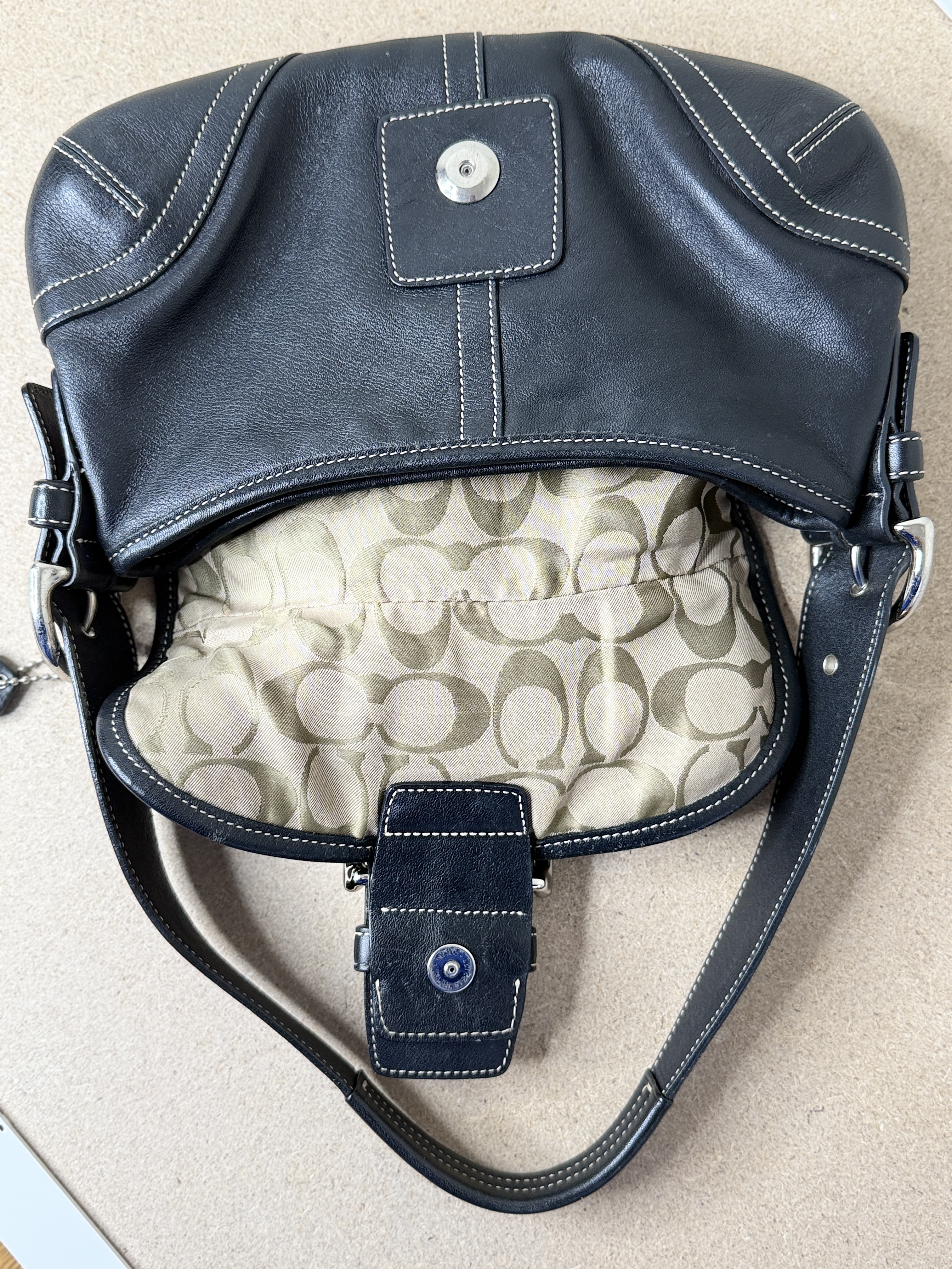 Coach Vintage Small Soho Black Leather Shoulder Bag