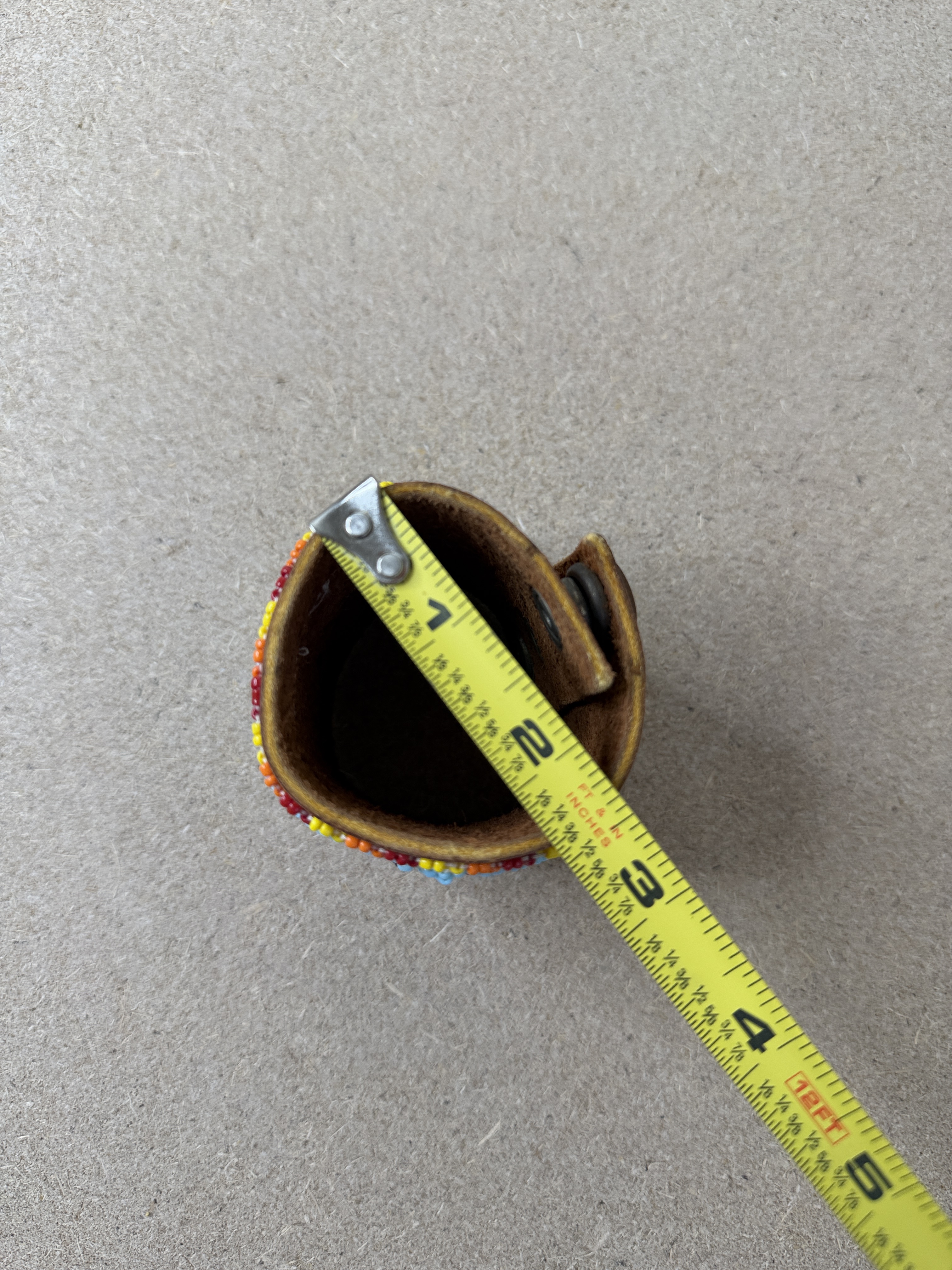 Native American Seed Beaded Leather Bracelet