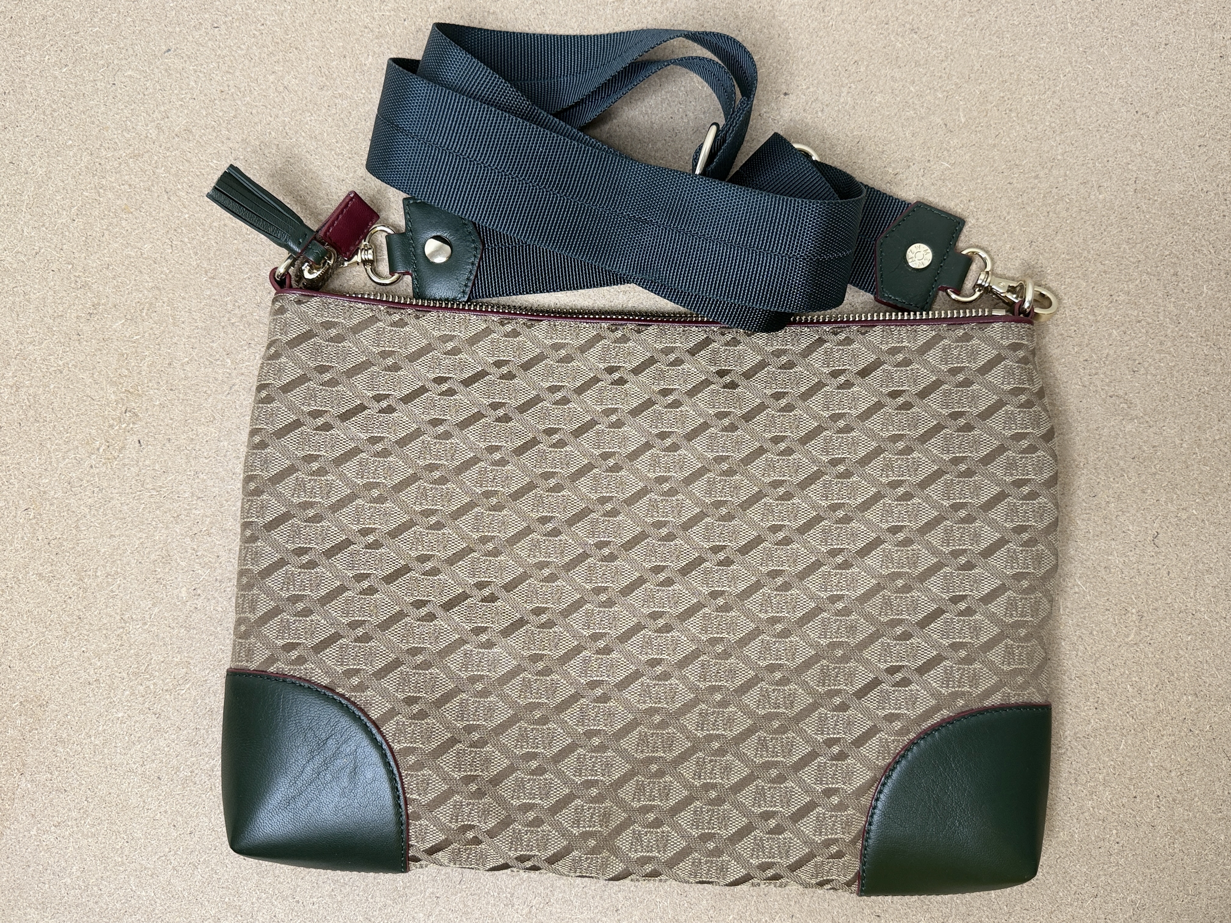 MZ Wallace Crosby Medium Crossbody Bag - Brown In Ivy Logo Jacquard