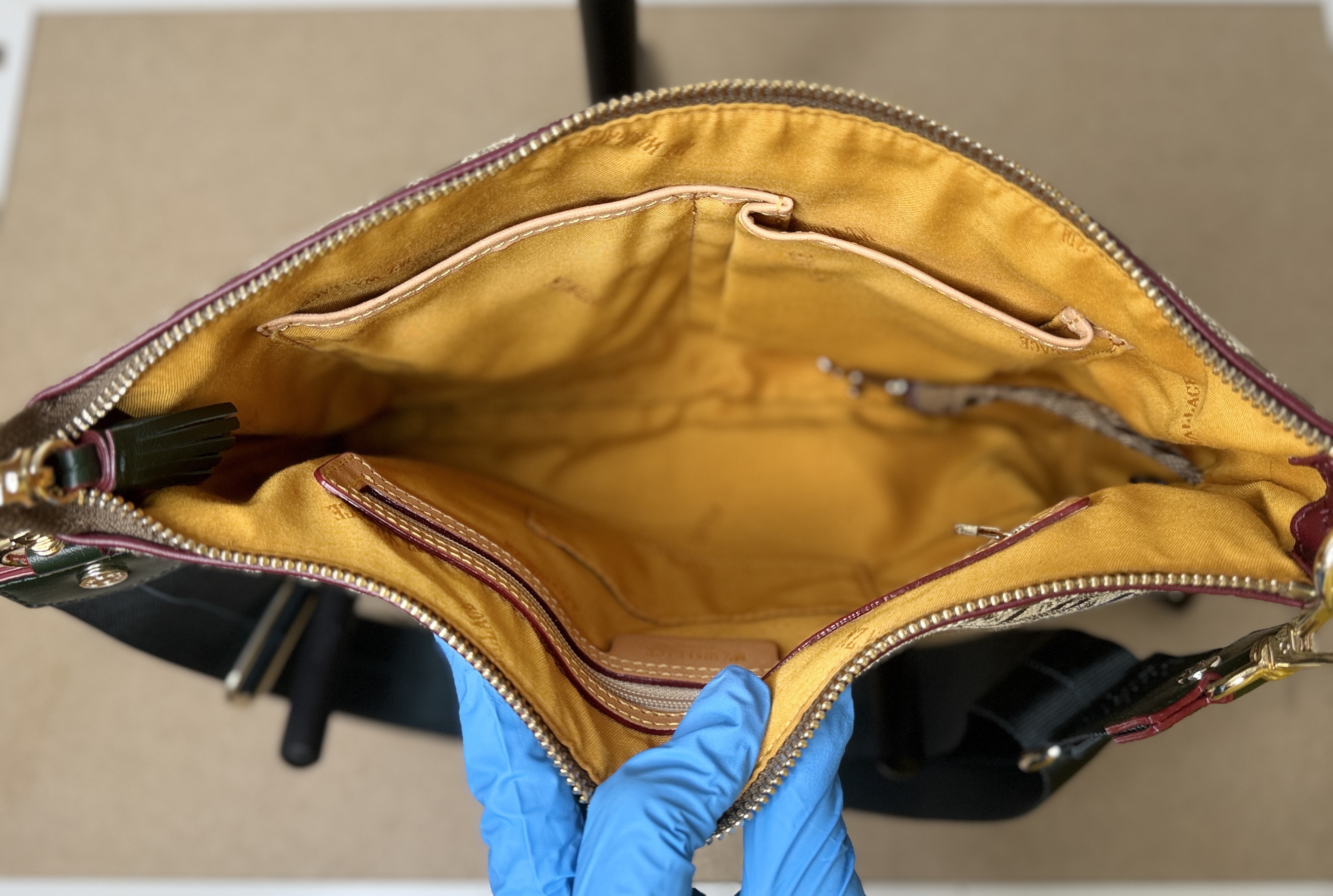 MZ Wallace Crosby Medium Crossbody Bag - Brown In Ivy Logo Jacquard